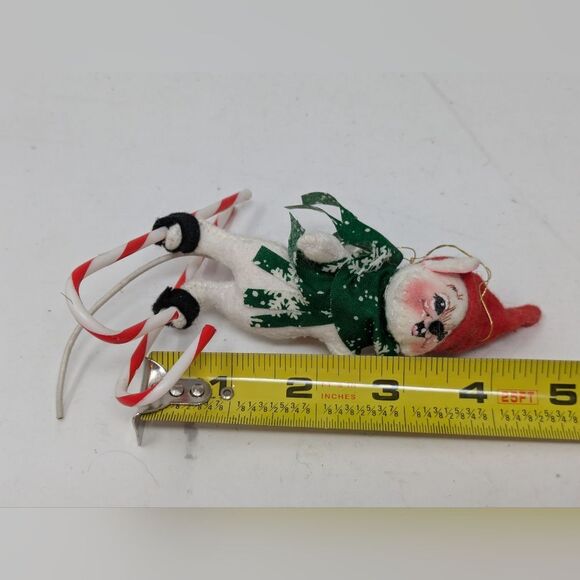 Annalee Mouse Skiing green scarf Christmas Ornament 1994, 4" - Picture 12 of 12